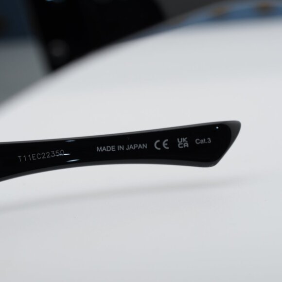 Gucci GG1958S 002 Shield Sunglasses - Shiny Dark Ruthenium/Grey
